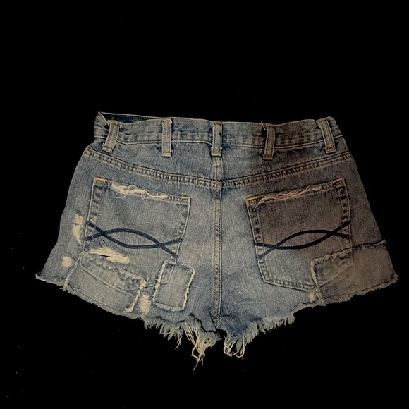 distressed patchwork Abercrombie shorts - Picture 1 of 4